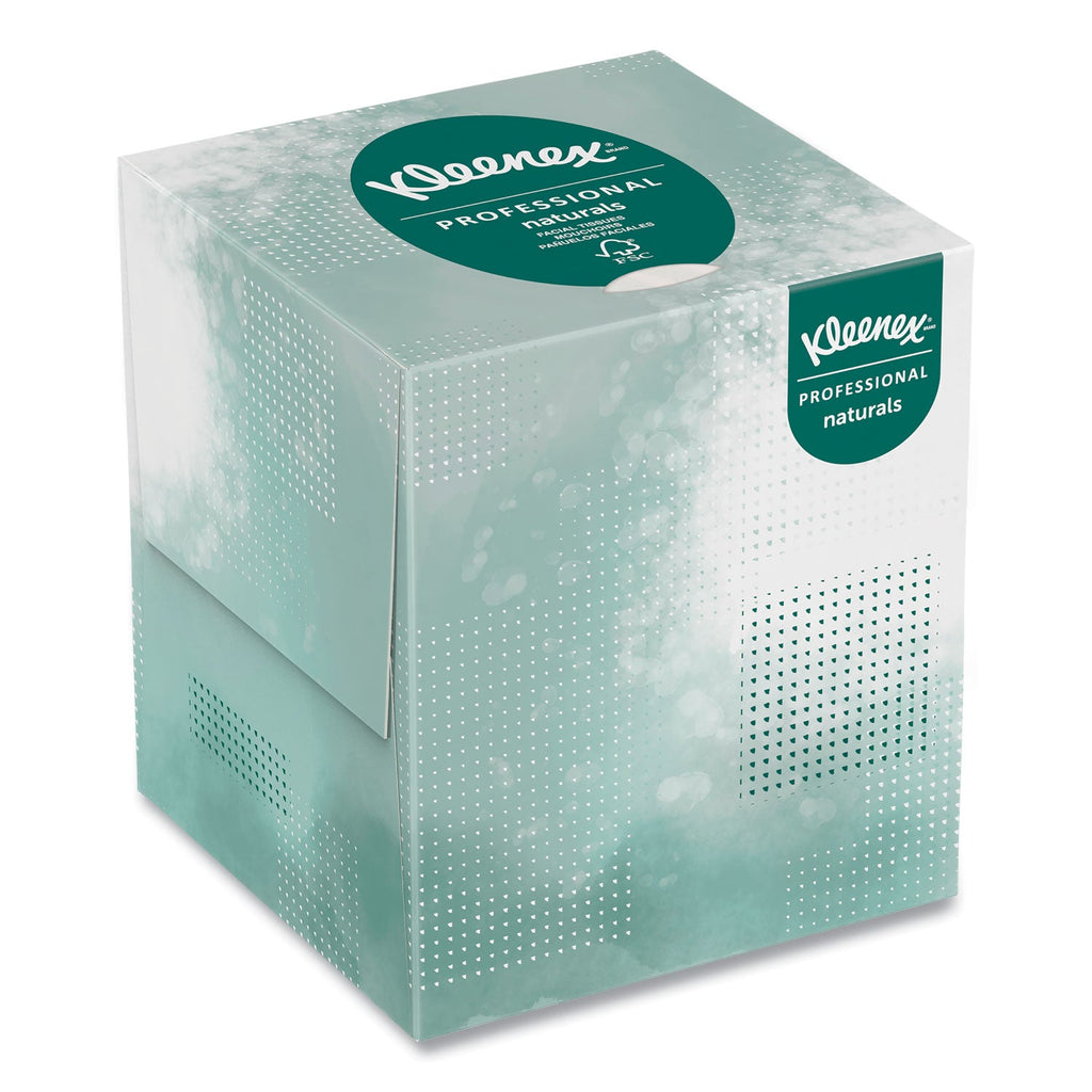 Kleenex Naturals Facial Tissue, 2-Ply, White, 90  Sheets/Box
