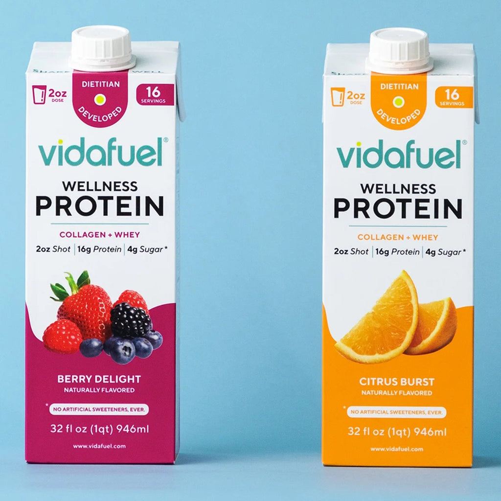 Vidafuel Wellness Protein Drink with Collagen and Whey, Orange Burst Flavor 03-322A